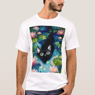 Mycket söt svart katt t shirt
