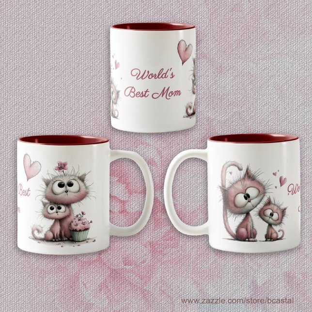 Mycket söta kattillustrationer Mugg (Skapare uppladdad)