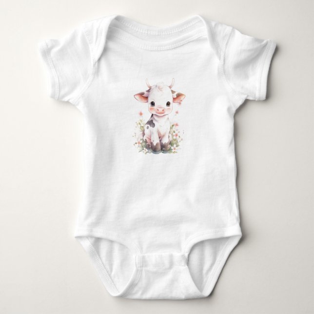 Mycket sötad Cute Baby Cow Calf T Shirt (Framsida)