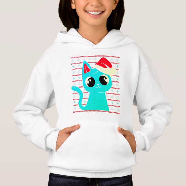Mycket sött kattunge, julkattsvärmare t shirt (Framsida)