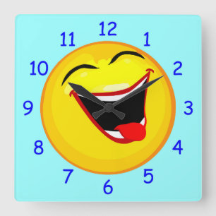 Mycket sött och mycket Lycklig-emulsion/Emoji Blue Fyrkantig Klocka