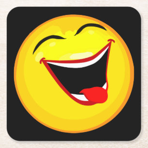 Mycket sött och mycket Lycklig-emulsion/Emoji Underlägg Papper Kvadrat