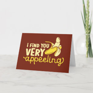 Mycket spännande Cute Banana Funny Valentindagen Helgkort