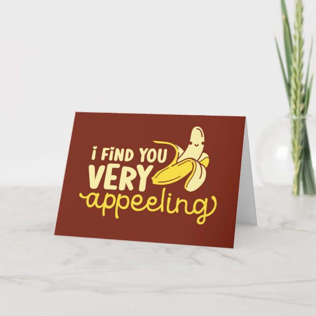 Mycket spännande Cute Banana Funny Valentindagen Helgkort (Framsida)