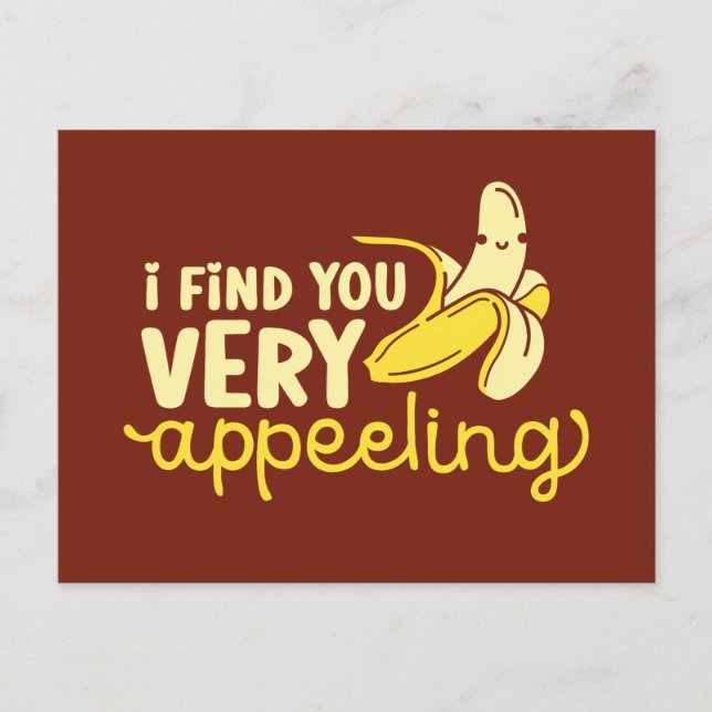 Mycket spännande Cute Banana Funny Valentindagen Vykort (Framsida)