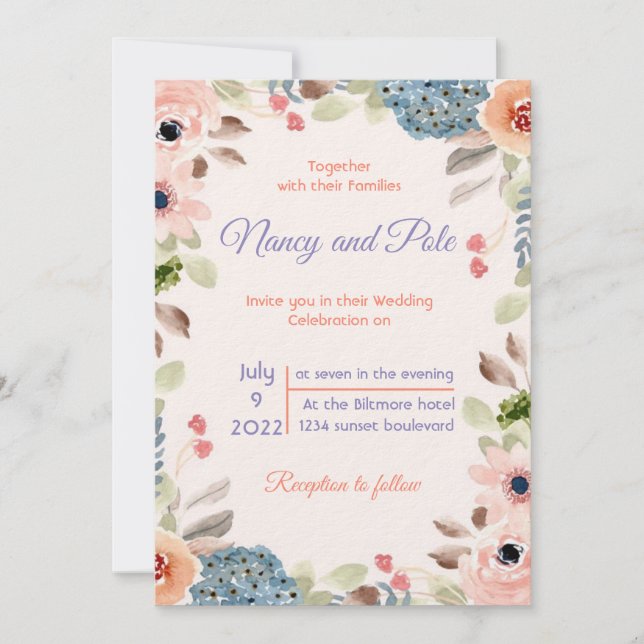 Mycket Speciell, färgstark inbjudan (Framsida)