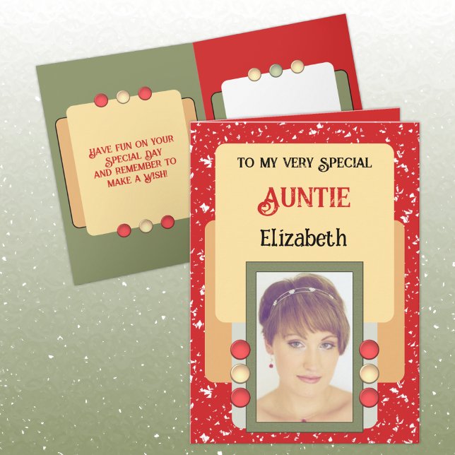 Mycket speciell faster lägg till foto namn röd kort (Skapare uppladdad)