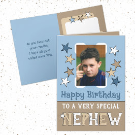 Mycket speciell födelsedag för blått foto i nepheu kort
