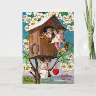 Mycket speciellt vintagevalentinkort helgkort