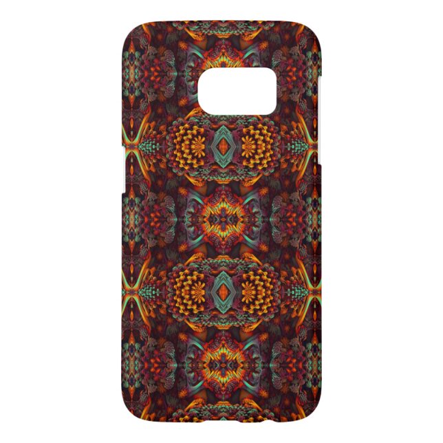 Mycket stilfull orange Fractalkonstdesign Case-Mate Samsung Galaxy Skal (Baksidan)