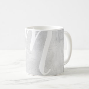 Mycket stor Monogram grått Stucco struktur-bild Mu Kaffemugg