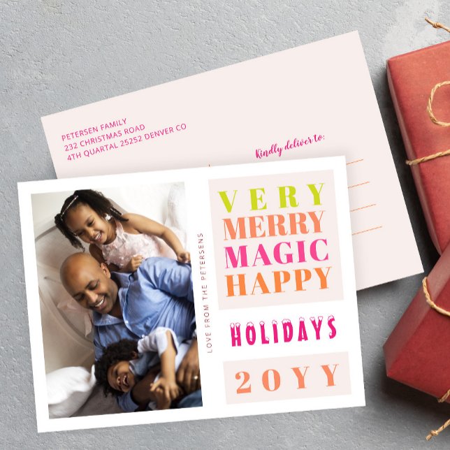 Mycket stora typografier i helgdagar i God jul Helg Vykort (Skapare uppladdad)