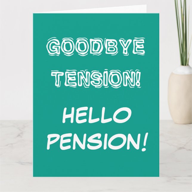 Mycket stort överdimensionerat pension-kort med sö kort (Framsida)