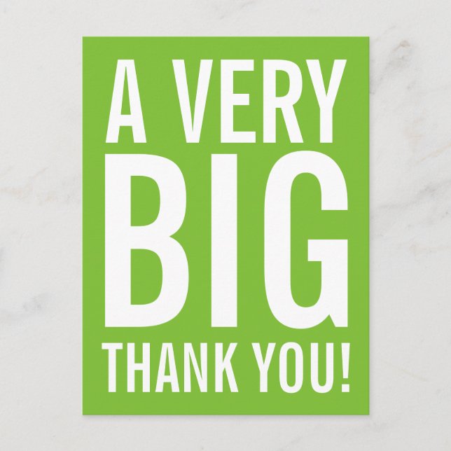 Mycket stort vykort för stora Tack (Framsida)