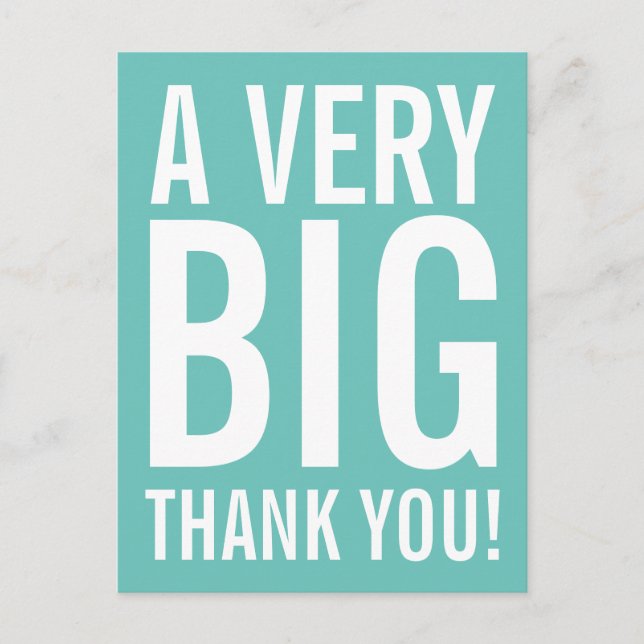 Mycket stort vykort för stora Tack (Framsida)
