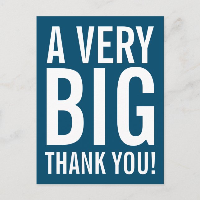 Mycket stort vykort för stora Tack (Framsida)