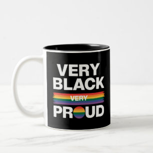 Mycket svart Mycket stolt Svart HBTQ-stolt Pride Två-Tonad Mugg