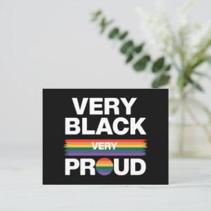 Mycket svart Mycket stolt Svart HBTQ-stolt Pride Vykort