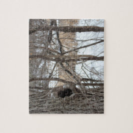 Mycket svårt pussel för plats för trädskogvinter