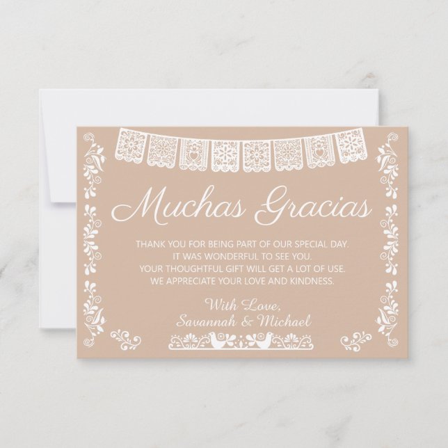 Mycket tack Baby Shower Beige Kort (Framsida)