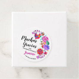 Mycket tack födelsedags fiesta gåvor etiketter