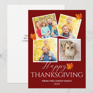 Mycket tacksam Foto på familjen Fall thanksgivin Julkort