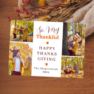 Mycket tacksam Foto på familjen Fall thanksgivin Julkort
