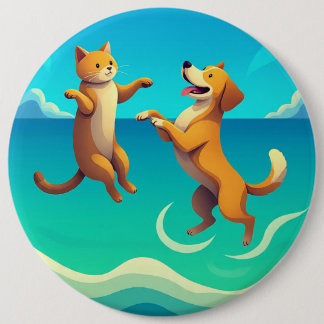 Mycket trevlig och vacker hund- och kattdesign på knapp