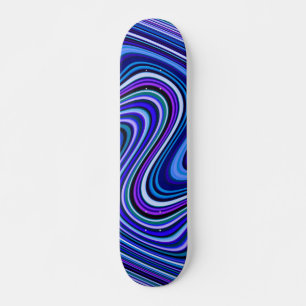 Mycket unik blå färgtonskurva Mönster Mini Skateboard Bräda 18,5 Cm