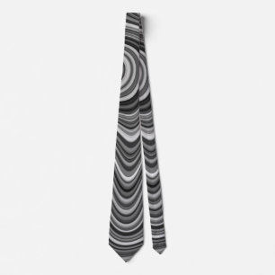 Mycket unik Svartvit Silver Curvy Line Mönster Slips