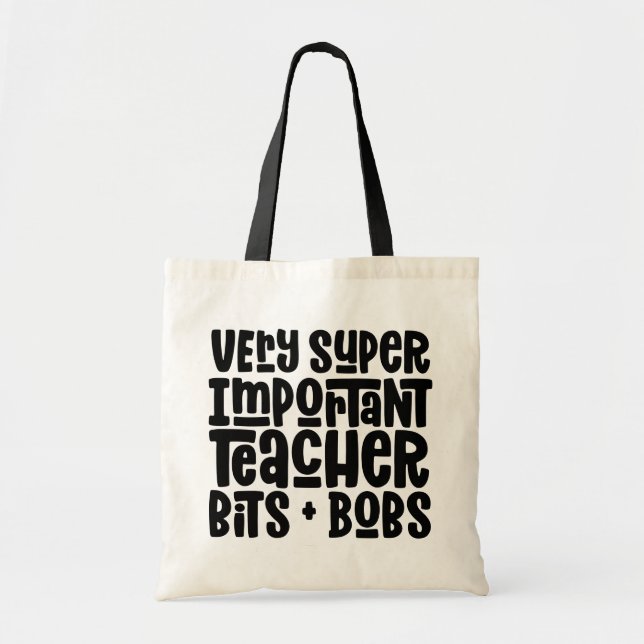 Mycket viktig lärarmodern typografiklapp tygkasse (Framsidan)