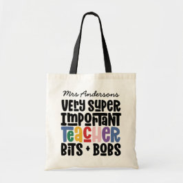 Mycket viktig lärarmodern typografiklapp tygkasse