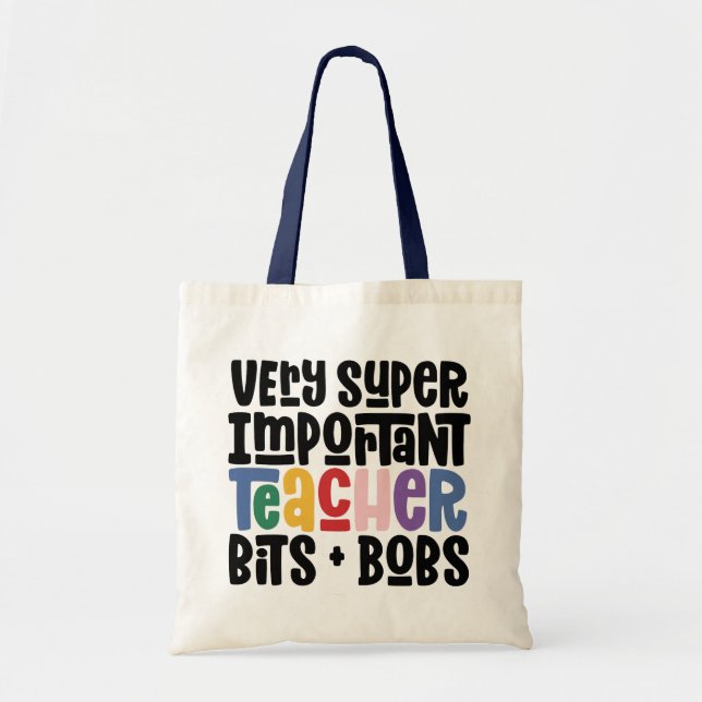 Mycket viktig lärarmodern typografiklapp tygkasse (Framsidan)