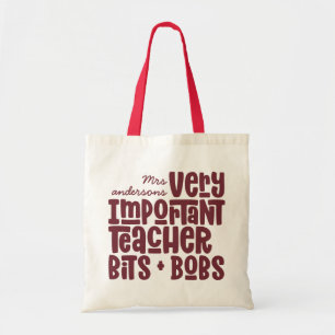 Mycket viktig lärarmodern typografiklapp tygkasse