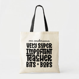 Mycket viktig lärarmodern typografiklapp tygkasse