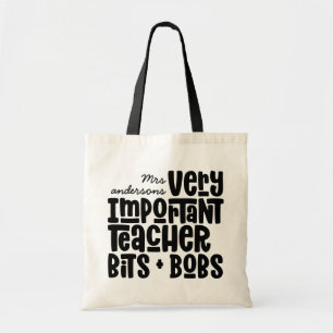 Mycket viktig lärarmodern typografiklapp tygkasse