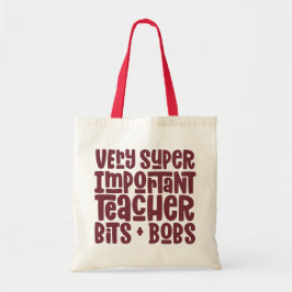 Mycket viktig lärarmodern typografiklapp tygkasse