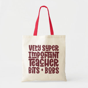 Mycket viktig lärarmodern typografiklapp tygkasse