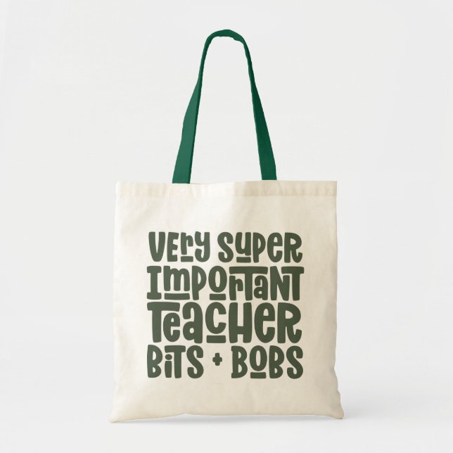 Mycket viktig lärarmodern typografiklapp tygkasse (Framsidan)