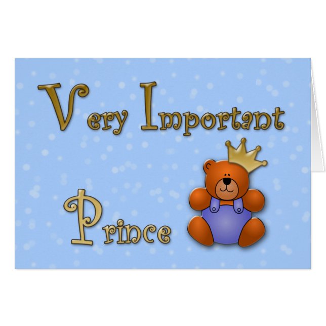 Mycket viktig prins - papperskorgen hälsningskort (Framsidan Horizontal)