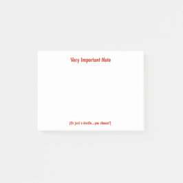 Mycket viktigt notera klibbigt noterar post-it block