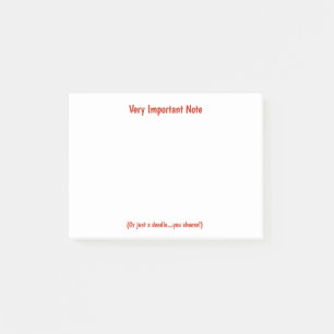 Mycket viktigt notera klibbigt noterar post-it block