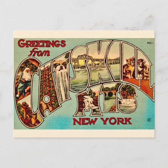 Mycket Vintage Catskill Mountains Postkort Vykort (Framsida)