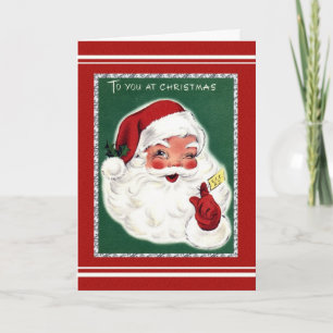 Mycket Vintage Santa Helgkort