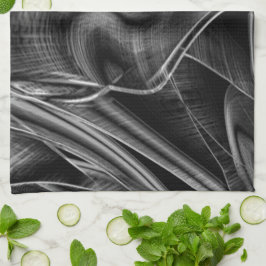 Mycket vriden med grått grooves på mörkens bakgrun kökshandduk