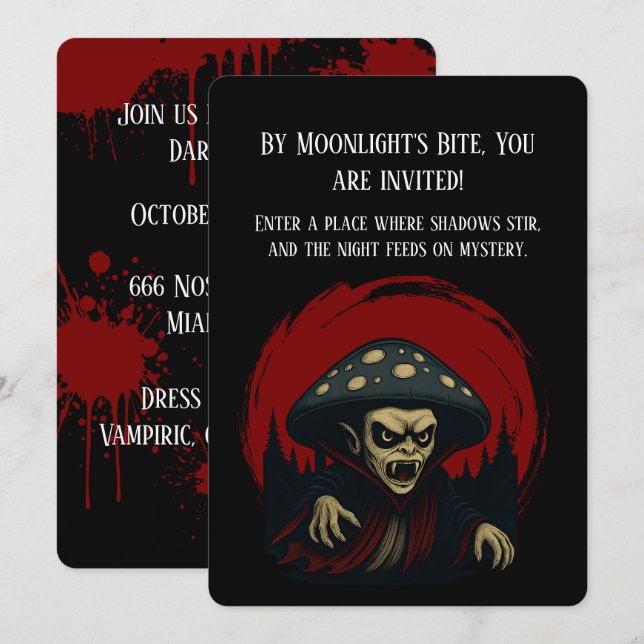 MycoVamp-Bleeding Tooth Fungi Inbjudningar (Fram/baksida)