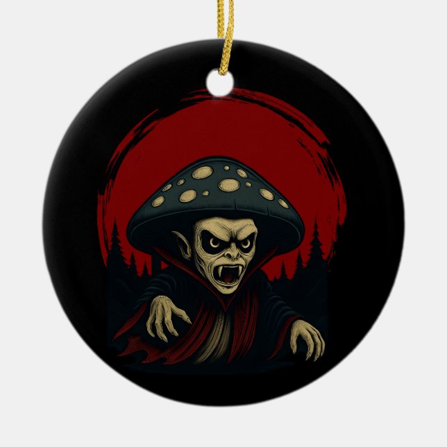 MycoVamp-Bleeding Tooth Fungi Julgransprydnad Keramik (Framsidan)