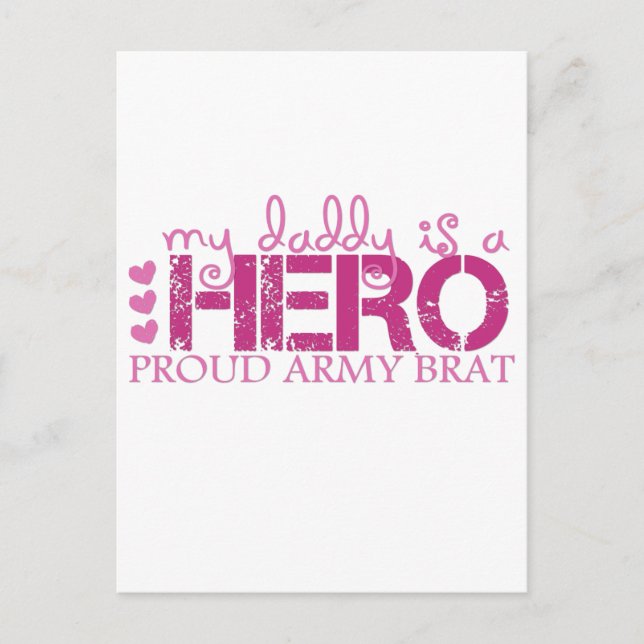 mydaddyisaheroproudarmybrat vykort (Framsida)