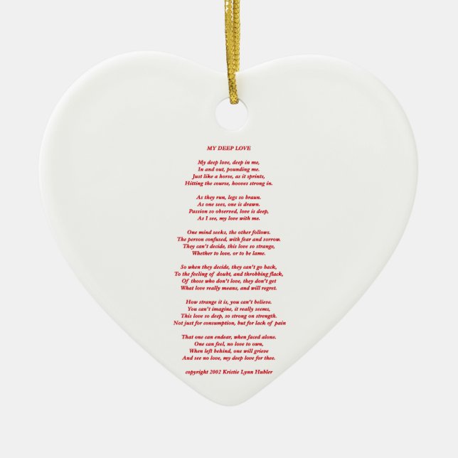 MyDeepLovePoemTextRedOnWhite021411 Julgransprydnad Keramik (Framsidan)