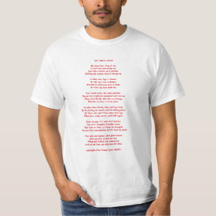 MyDeepLovePoemTextRedOnWhite021411 Tee Shirt